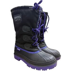 VTG Arctic Cat Womens 7 Snowmobile Boots Black & Purple-Insulated Good Condition